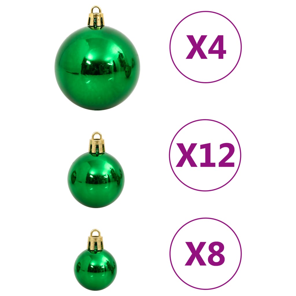 vidaXL 112-tlg. Weihnachtskugel-Set Rot Grün Golden Polystyrol