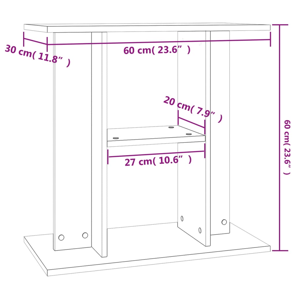 vidaXL Aquariumständer Räuchereiche 60x30x60 cm Holzwerkstoff