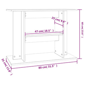 vidaXL Aquariumständer Hochglanz-Weiß 80x35x60 cm Holzwerkstoff