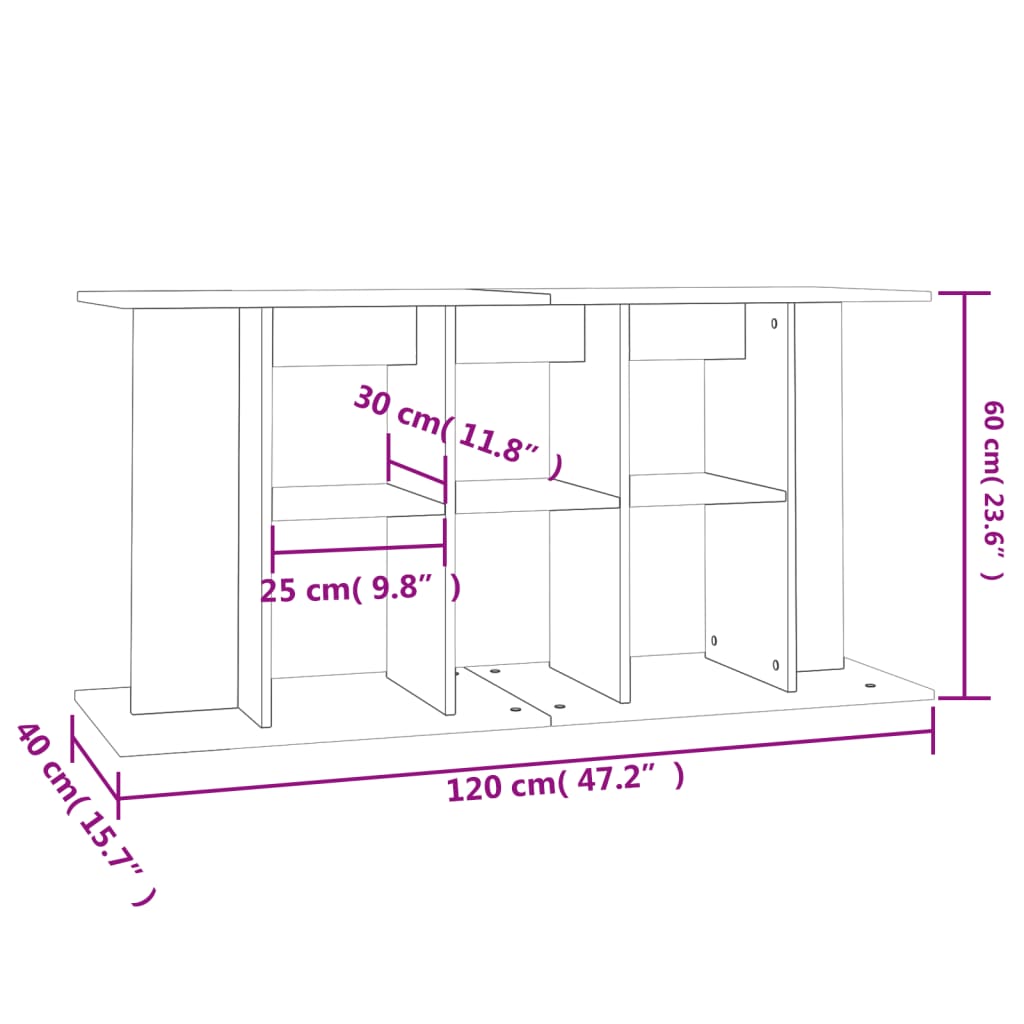 Aquariumständer Sonoma-Eiche 120x40x60 cm Holzwerkstoff Stilecasa