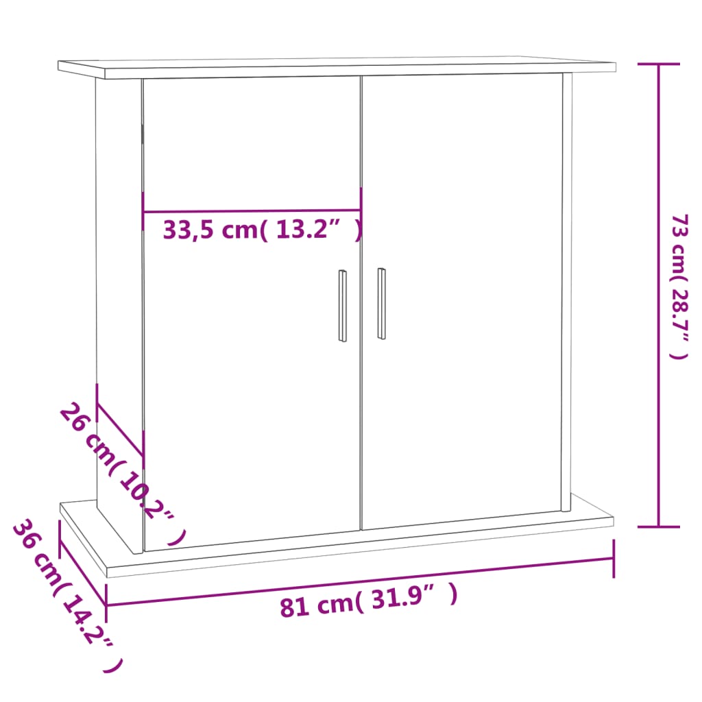 vidaXL Aquariumständer Hochglanz-Weiß 81x36x73 cm Holzwerkstoff