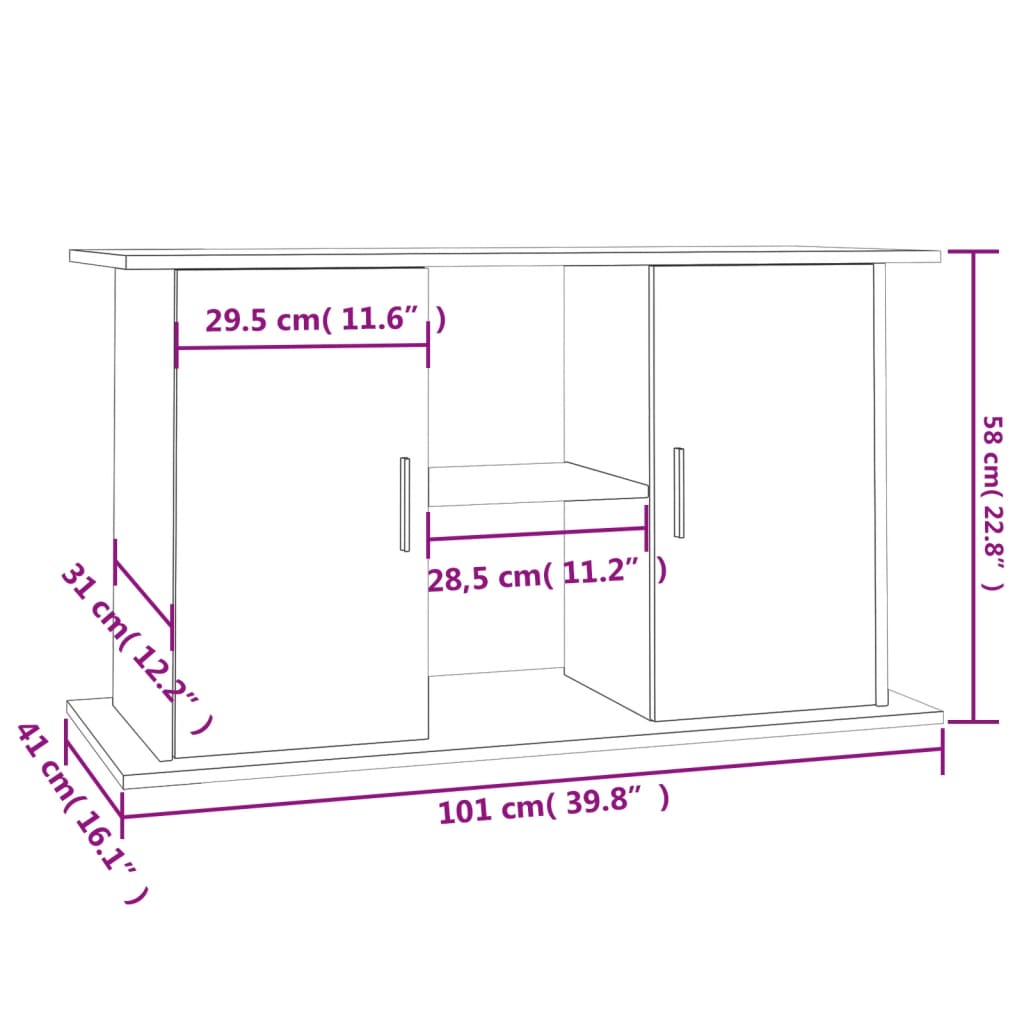 vidaXL Aquariumständer Räuchereiche 101x41x58 cm Holzwerkstoff