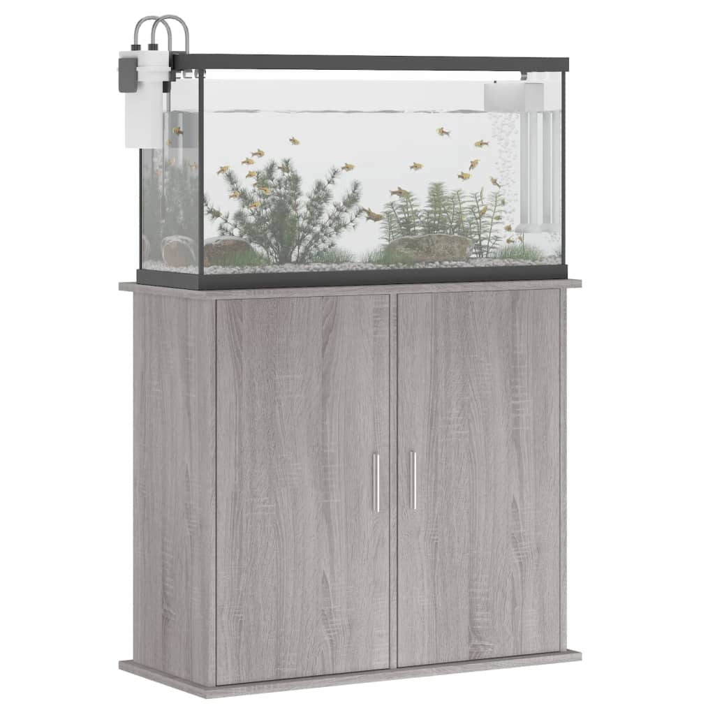 vidaXL Aquariumständer Grau Sonoma 81x36x73 cm Holzwerkstoff