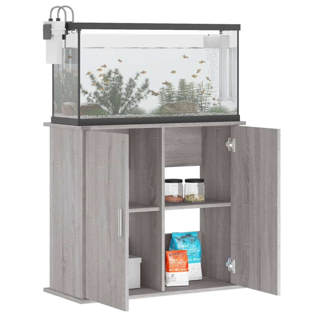 vidaXL Aquariumständer Grau Sonoma 81x36x73 cm Holzwerkstoff