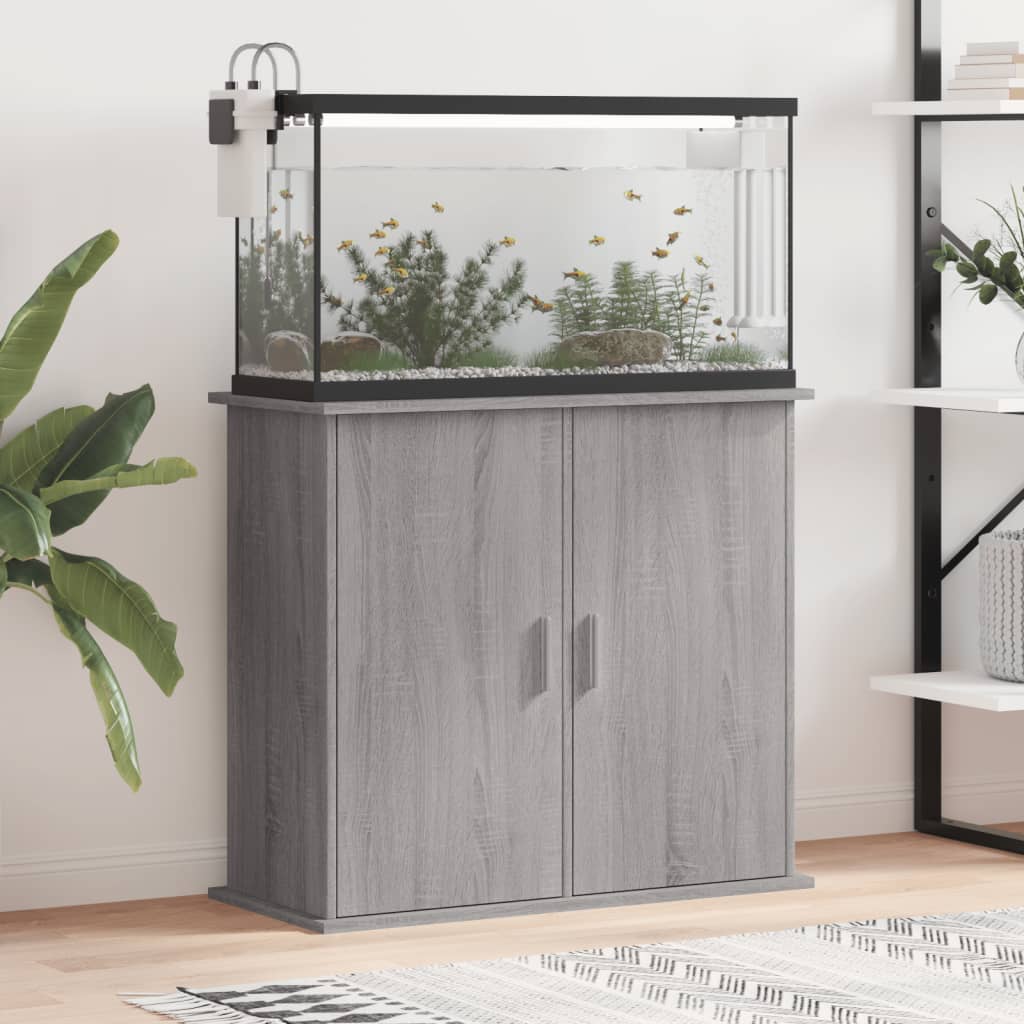 vidaXL Aquariumständer Grau Sonoma 81x36x73 cm Holzwerkstoff