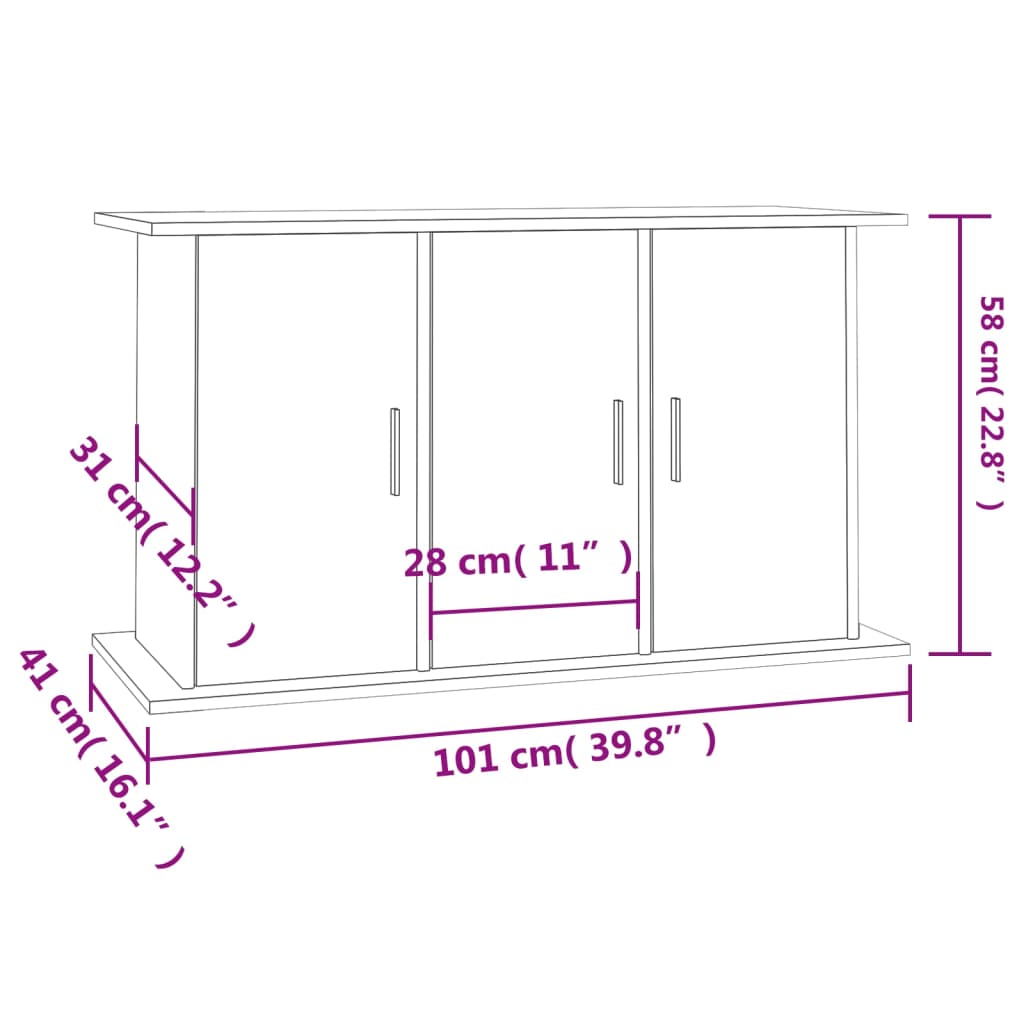 vidaXL Aquariumständer Weiß 101x41x58 cm Holzwerkstoff