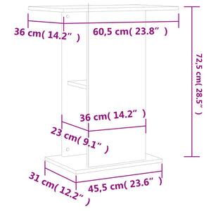 Aquariumständer Betongrau 60,5x36x72,5 cm Holzwerkstoff Stilecasa