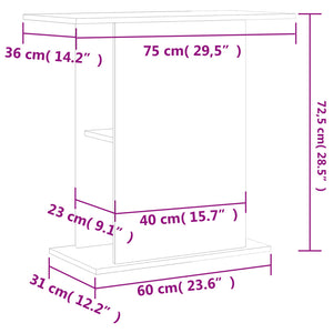 vidaXL Aquariumständer Schwarz 75x36x72,5 cm Holzwerkstoff