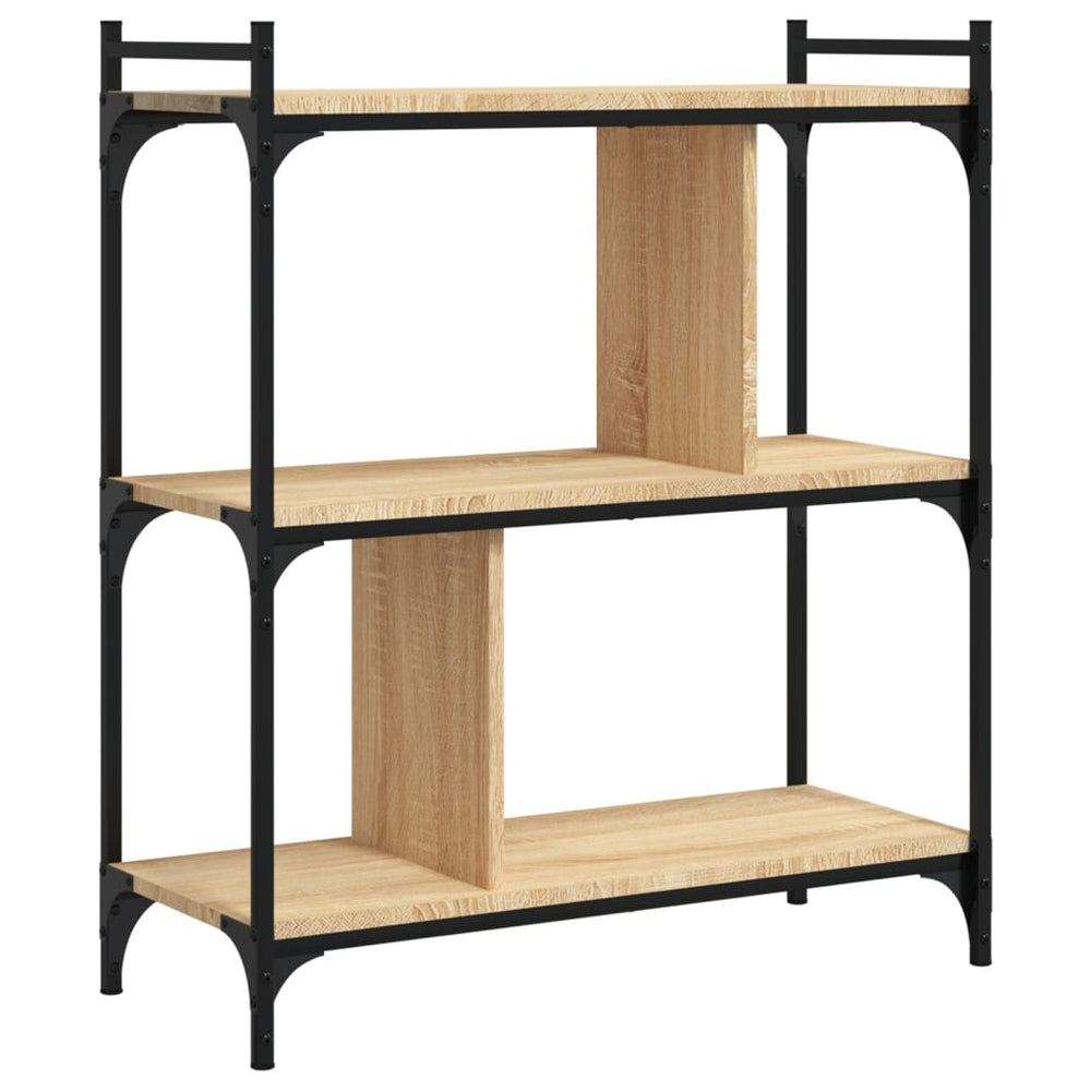 Bücherregal 3 Böden Sonoma-Eiche 76x32x88 cm Holzwerkstoff Stilecasa