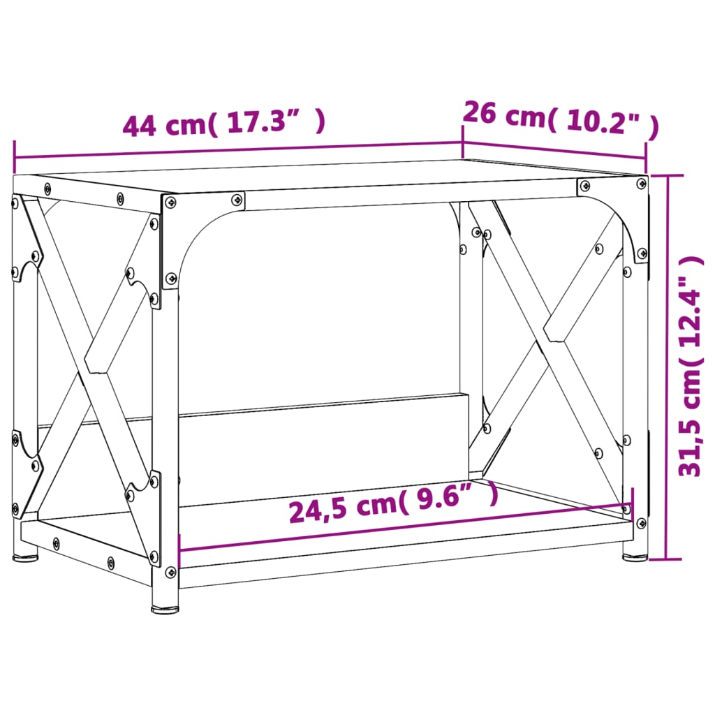 vidaXL Druckerständer 2 Ablagen Braun Eichen-Optik 44x26x31,5 cm