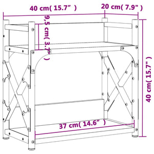 Druckerständer 2 Ablagen Schwarz 40x20x40 cm Holzwerkstoff Stilecasa