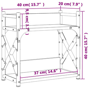 vidaXL Druckerständer 2 Ablagen Räuchereiche 40x20x40 cm Holzwerkstoff