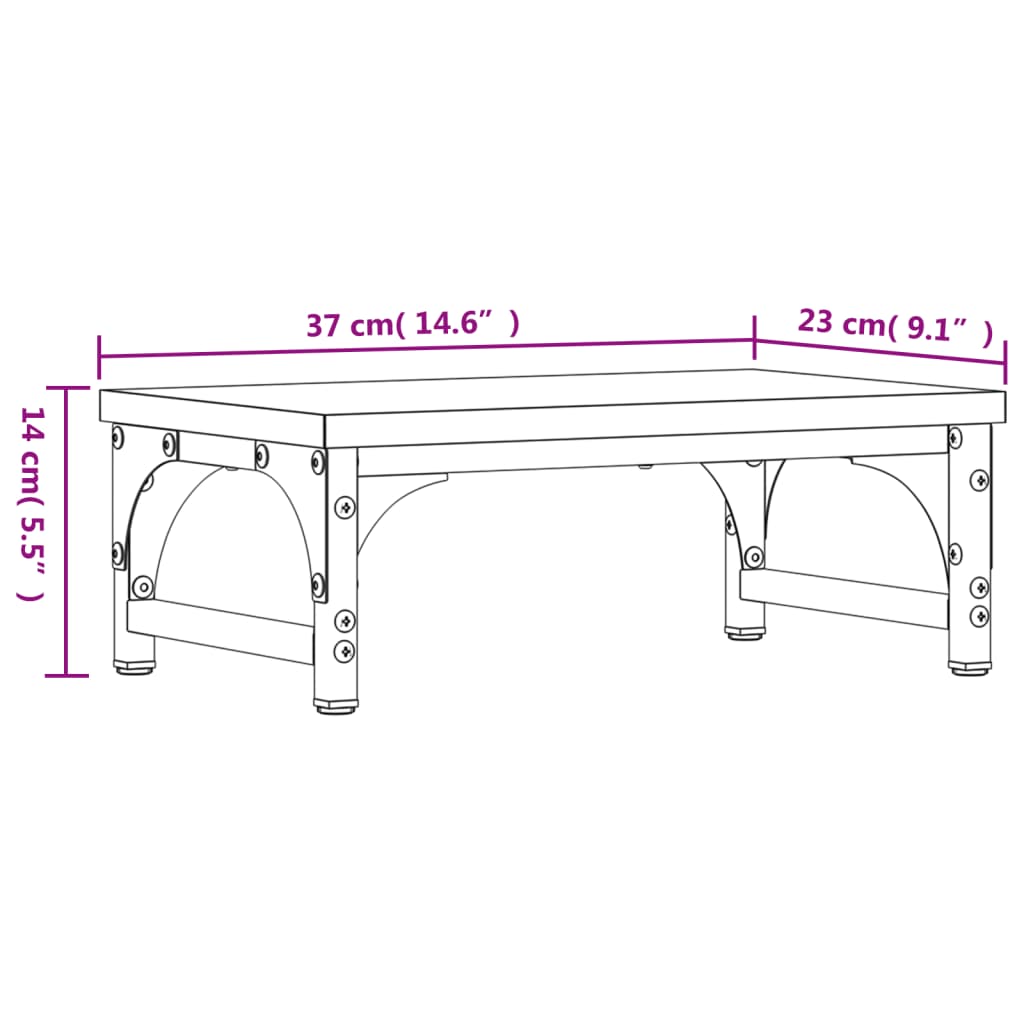 vidaXL Monitorständer Braun Eichen-Optik 37x23x14 cm Holzwerkstoff