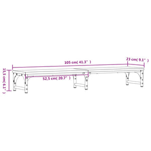 vidaXL Monitorständer Grau Sonoma 105x23x15,5 cm Holzwerkstoff