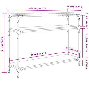 Konsolentisch Grau Sonoma 100x29x75 cm Holzwerkstoff Stilecasa