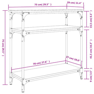 vidaXL Konsolentisch Braun Eichen-Optik 75x29x75 cm Holzwerkstoff