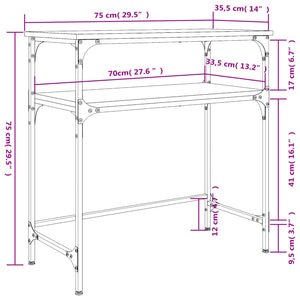 vidaXL Konsolentisch Schwarz 75x35,5x75 cm Holzwerkstoff