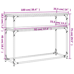 vidaXL Konsolentisch Räuchereiche 100x35,5x75 cm Holzwerkstoff