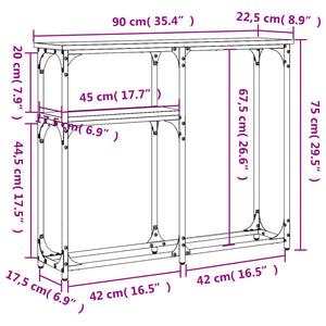 Konsolentisch Schwarz 90x22,5x75 cm Holzwerkstoff Stilecasa