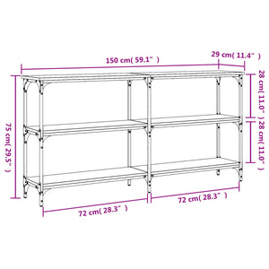 vidaXL Konsolentisch Grau Sonoma 150x29x75 cm Holzwerkstoff