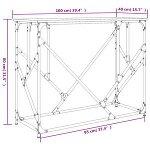 vidaXL Konsolentisch Räuchereiche 100x40x80 cm Holzwerkstoff