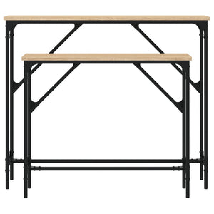vidaXL Konsolentische 2 Stk. Sonoma-Eiche Holzwerkstoff