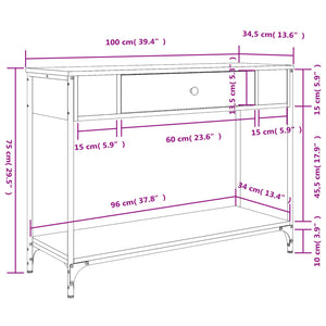 Konsolentisch Schwarz 100x34,5x75 cm Holzwerkstoff Stilecasa