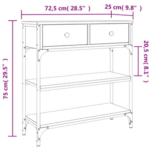 Konsolentisch Braun Eichen-Optik 72,5x25x75 cm Holzwerkstoff