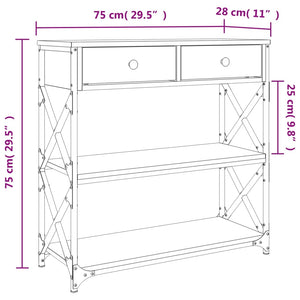 Konsolentisch Räuchereiche 75x28x75 cm Holzwerkstoff Stilecasa