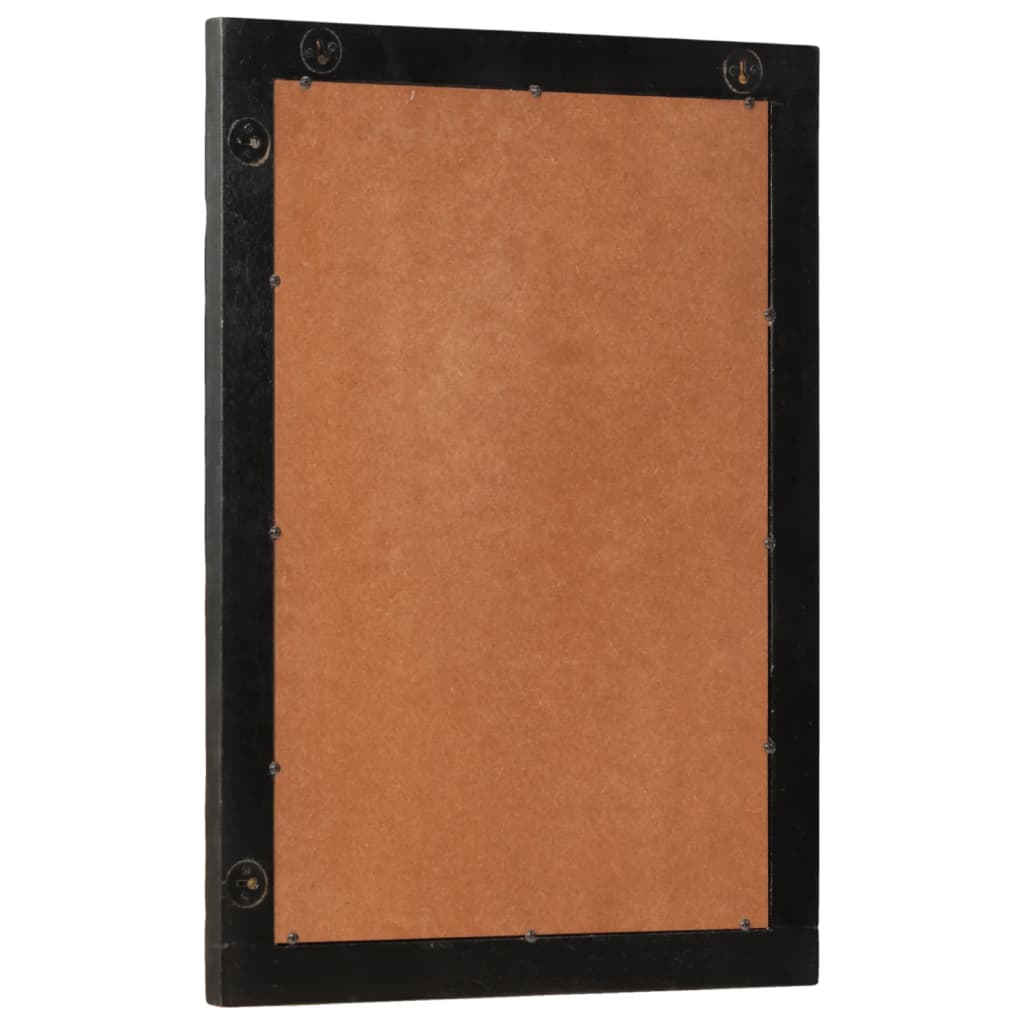 vidaXL Badspiegel Schwarz 50x70x2,5 cm Massivholz Mango und Glas