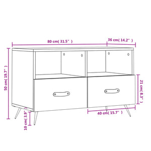 vidaXL TV-Schrank Schwarz 80x36x50 cm Holzwerkstoff