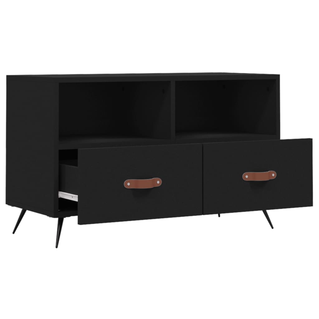 vidaXL TV-Schrank Schwarz 80x36x50 cm Holzwerkstoff