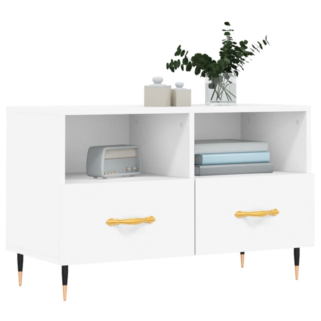 vidaXL TV-Schrank Weiß 80x36x50 cm Holzwerkstoff