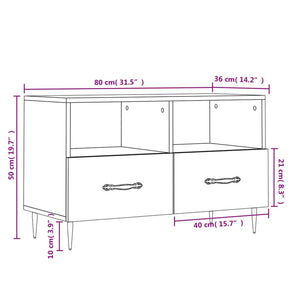 vidaXL TV-Schrank Braun Eichen-Optik 80x36x50 cm Holzwerkstoff