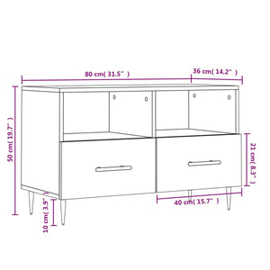 vidaXL TV-Schrank Schwarz 80x36x50 cm Holzwerkstoff