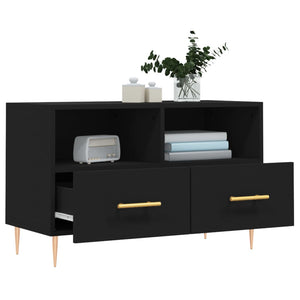 vidaXL TV-Schrank Schwarz 80x36x50 cm Holzwerkstoff