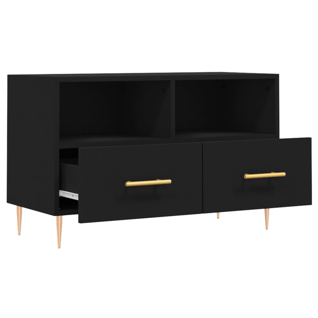 vidaXL TV-Schrank Schwarz 80x36x50 cm Holzwerkstoff