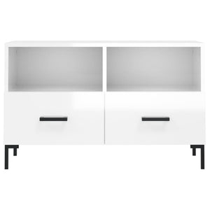 vidaXL TV-Schrank Hochglanz-Weiß 80x36x50 cm Holzwerkstoff