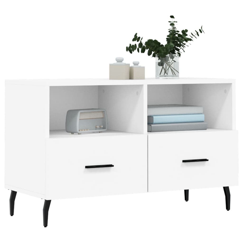 vidaXL TV-Schrank Weiß 80x36x50 cm Holzwerkstoff