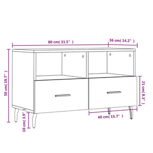 vidaXL TV-Schrank Weiß 80x36x50 cm Holzwerkstoff