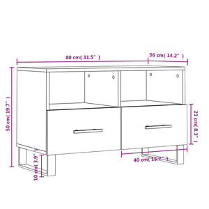 vidaXL TV-Schrank Schwarz 80x36x50 cm Holzwerkstoff