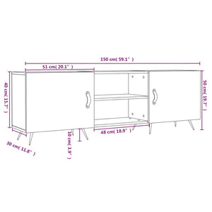 TV-Schrank Weiß 150x30x50 cm Holzwerkstoff Stilecasa