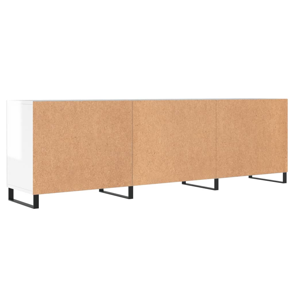 vidaXL TV-Schrank Hochglanz-Weiß 150x30x50 cm Holzwerkstoff