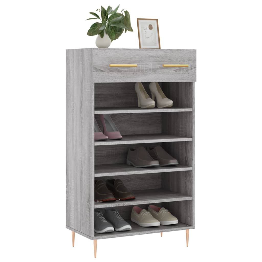 Schuhschrank Grau Sonoma 60x35x105 cm Holzwerkstoff