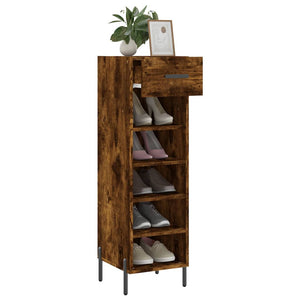 Schuhschrank Räuchereiche 30x35x105 cm Holzwerkstoff