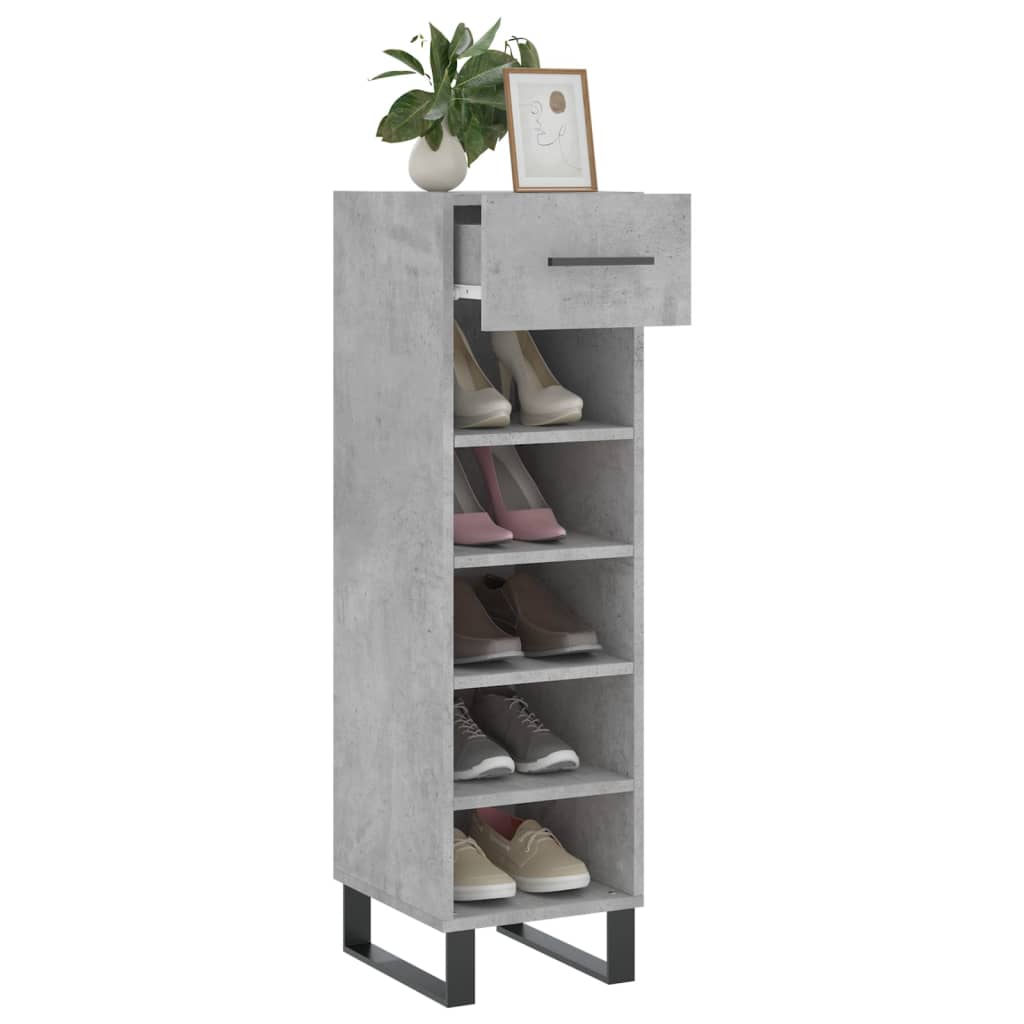 Schuhschrank Betongrau 30x35x105 cm Holzwerkstoff