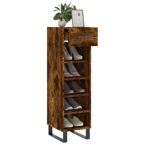 Schuhschrank Räuchereiche 30x35x105 cm Holzwerkstoff