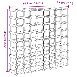 vidaXL Weinregal für 72 Flaschen 90,5x23x90,5 cm Massivholz Kiefer