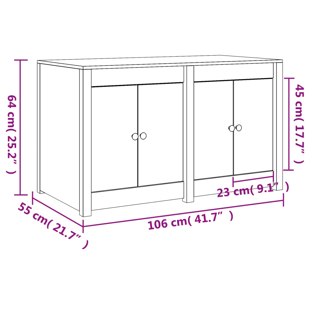 vidaXL Outdoor-Küchenschrank 106x55x64 cm Massivholz Kiefer