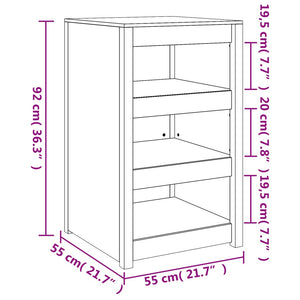 vidaXL Outdoor-Küchenschrank 55x55x92 cm Massivholz Douglasie